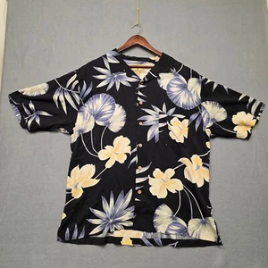 Jamaica Jaxx Mens Short Sleeve Button Up 100% Silk Hawaiian Shirt Size XL - Picture 1 of 7