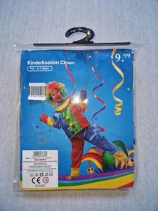 Clown Jungen 5-7 Jahre Bunt Kostüm Fasching Kinder Karneval Top Lesen OVP - Bild 1 von 2