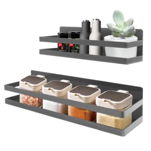 2PCS Magnetic Spice Rack Organizer Fridge Storage Shelf Holder Super Strong 26LB - Picture 1 of 19