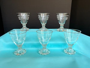 6 MCM Anchor Hocking AHC3 Liquor / Cocktail Boopie Shape Circles & Bands - Picture 1 of 2