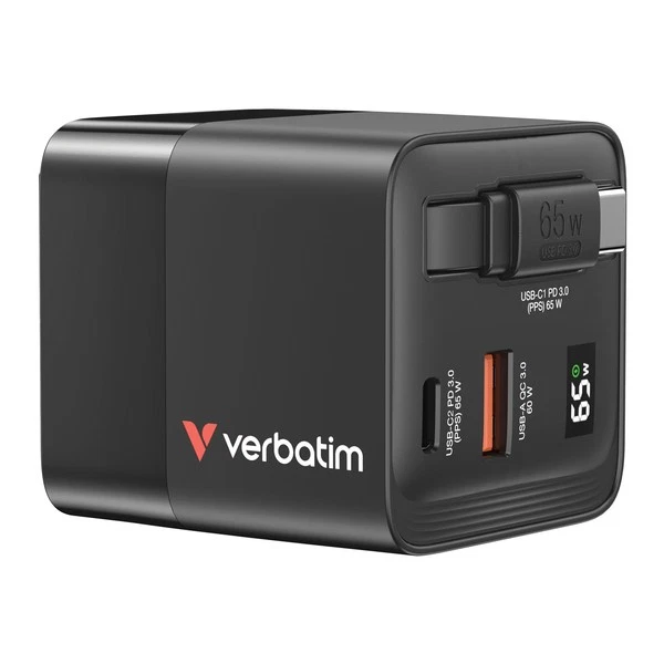 Verbatim 32217 65-Watt Gan Charger With Retractable Cable - Image 1 of 1