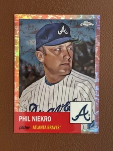 Topps 2022 cromo platino - #106 Phil Niekro/75 - Toile crema oro rosa - Imagen 1 de 3