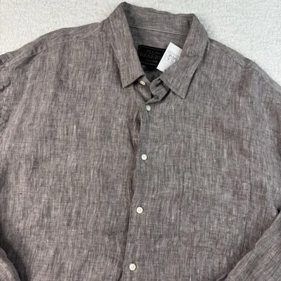 Jos A Bank Reserve 2XL Linen Shirt Gray Long Sleeve Casual Button Down  NWT - Image 1 of 4