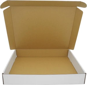 13 x 11 x 2 Zoll Versandkarton, weiß Verpackung Flachversand Wellpappe Kartons M - Bild 1 von 6