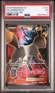 Umbreon EX XY Fates Collide 119/124 Holo Full Art Pokemon TCG PSA 1 (POP 7) - Picture 1 of 3
