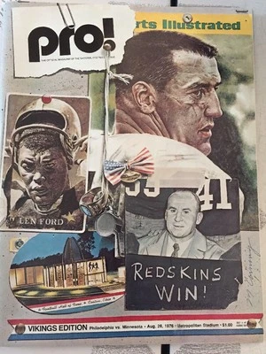 Vtg Football PRO NFL MAGAZINE 1976 Minnesota Vikings Philadelphia Metro Stadium - Image 1 of 4