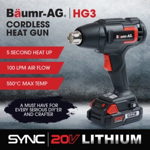 BAUMR-AG 20V Heat Gun Cordless Hot Air Craft Lithium Shrink Electric Battery - Picture 1 of 9