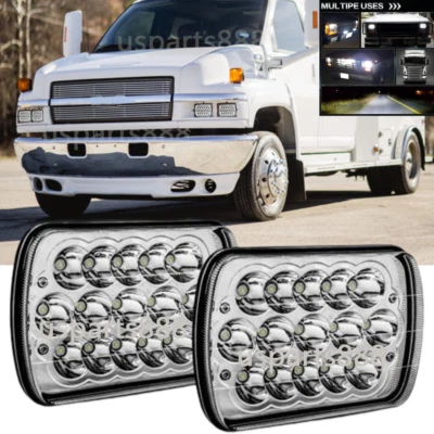 2pcs 7x6" DOT Approved LED Rectangle Headlight fit for GMC C5500 C4500 TopKick - Image 1 of 4