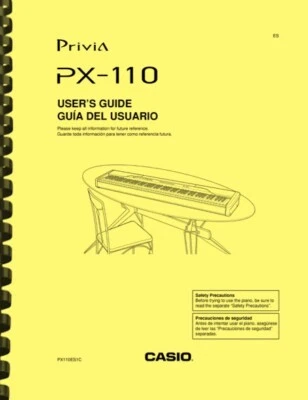 Casio Privia PX-110 Digital Piano Keyboard USER GUIDE OWNER'S MANUAL - Image 1 of 3