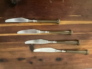 Vtg Oxford Hall 1973 Stainless Brown Handle Flatware Lot Of 4 Knives Japan - Picture 1 of 1