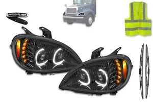 Faros/lámpara proyectores dobles LED DRL negros Freightliner Columbia 2004-2017 - Imagen 1 de 8