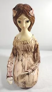 Papel Maché Hada Ojo Grande Joven Arrodillada Niña Bonita De Colección Japón MCM 10 Retro - Imagen 1 de 15