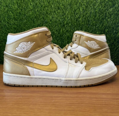 Zapatillas Nike Air Jordan 1 Phat Blanco Metálico Dorado Talla 14 364770-130 Foto 1 de 4