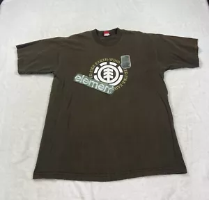 Vintage Y2K Element Skate T-Shirt Brown Logo Patch Graphic Skateboarding - Picture 1 of 8