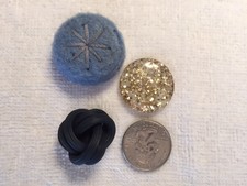 New listing
Vintage Buttons Black Knot Blue Wool Covered