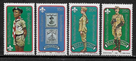 South Africa - Bophuthatswana #84-7 MNH Set - Boy Scouts Anniversary Cover
