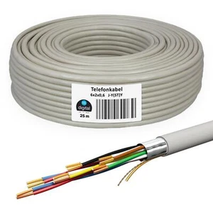 Telefonkabel 6 x 2 x 0,6 J-Y(ST)Y 25m Telefon Leitung verlege Kabel Unterputz - Afbeelding 1 van 8