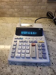 Sharp EL-1801V 12 Digit, 2 Color Compact Printing Calculator Pre-Owned - Picture 1 of 5
