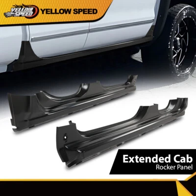 Rocker Panel Fit For 2014-2018 Chevy GMC Pickup Silverado Sierra Extended Cab  - Image 1 of 4