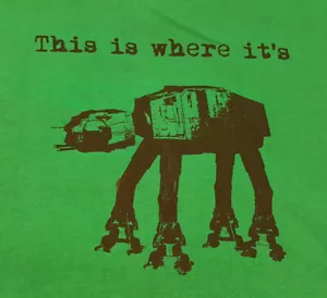 This Is Where It's AT-AT Star Wars T Shirt Medium Green NWT NEW Hoth INV2085 - Picture 1 of 5