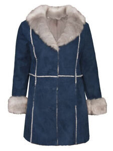 CHALOU Übergröße Winter Jacke warm plus size 54 56 blau neu OVP Mantel Designer