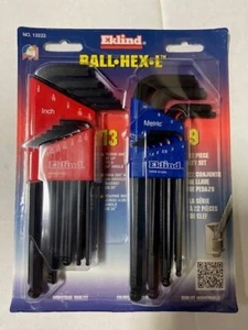 Eklind 13222 Long L-Shaped SAE/Metric Black Oxide Ball End Hex Key Set, 22 Piece - Picture 1 of 2