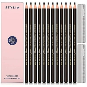Microblading Supplies Waterproof Eyebrow Pencil - 12 Piece Dark Brown - Picture 1 of 7