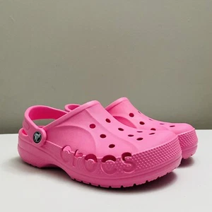 CROCS 10126 Unisex Classic Slides Clogs Sandals Pink Size: Women's 8 / Men's 6 - Picture 1 of 11