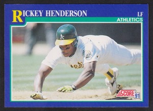 1991 Score #10 Rickey Henderson Oakland A's Athletics