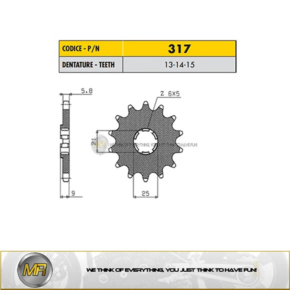 Piñón de tracción delantera Kawasaki KX 250 1982 1983 SUNSTAR PITCH 520 CON 13 DIENTES Foto 1 de 1