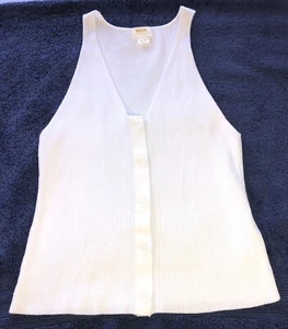 Maeve by Anthropologie Tank Top Button Up White Womens Size M - Picture 1 of 6