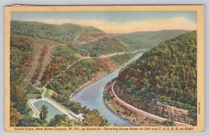 West Virginia Scenic View New River Canyon W VA on Route 60 Postcard - Picture 1 of 2