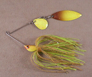 Bass Fishing Lure Custom Spinnerbait, 1/4 oz, 1 Colorado & 1 Willowleaf Blade