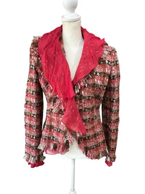 Blazer ETCETERA Rojo, Marrón Cuadros Alpaca-Mohair-Lana Tweed Talla 2 Foto 1 de 4