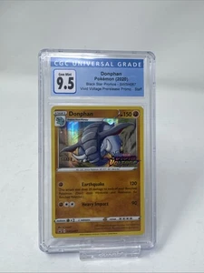 CGC 9.5 GEM MINT Pokemon Donphan Prerelease STAFF Vivid Voltage #067 2020 - Picture 1 of 2