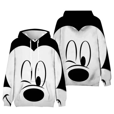 Disney Mickey Mouse Face Cartoon Pullover Hoodie Unisex Winter Hooded Sweatshirt - Image 1 of 3