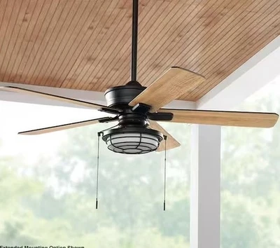 Hampton Bay Norwood 52” Indoor/Outdoor LED Matte Black Ceiling Fan w/ Light - Image 1 of 4