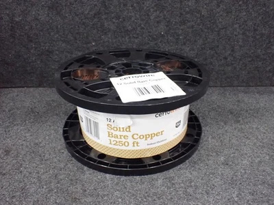 CERROWIRE 050-1600S Solid Bare Copper Wire, 12 AWG, 1250ft*