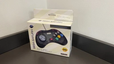 Retro-Bit Official SEGA Saturn 8-Button 2.4Ghz Arcade Pad Slate Grey - New - Image 1 of 3