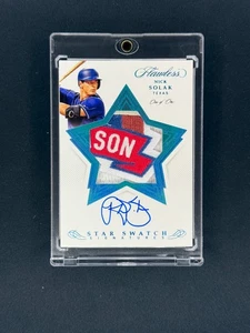 Nick Solak 2020 Panini Flawless Star Swatch Signatures Patch Auto Platinum 1/1 - Picture 1 of 2