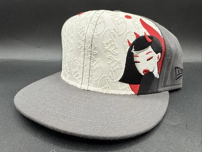 Tokidoki New Era Girl Devil Ghost Peppers Embroidered Fitted Baseball Hat  7 5/8 - Image 1 of 4