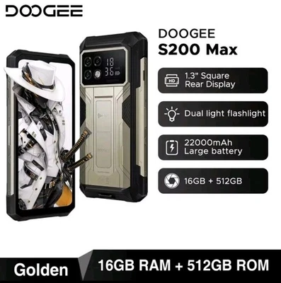 DOOGEE S200 MAX 5G Rugged Phone 36GB+512G 108MP/Night Vision 1.3" Rear 22000mAh - Bild 1 von 4