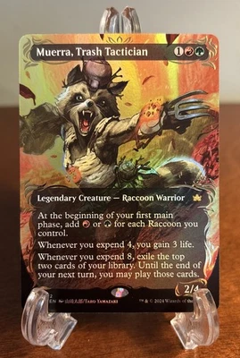 MTG Bloomburrow Muerra, Trash Tactician #352 Raised Foil Borderless BLB NM - Image 1 of 2
