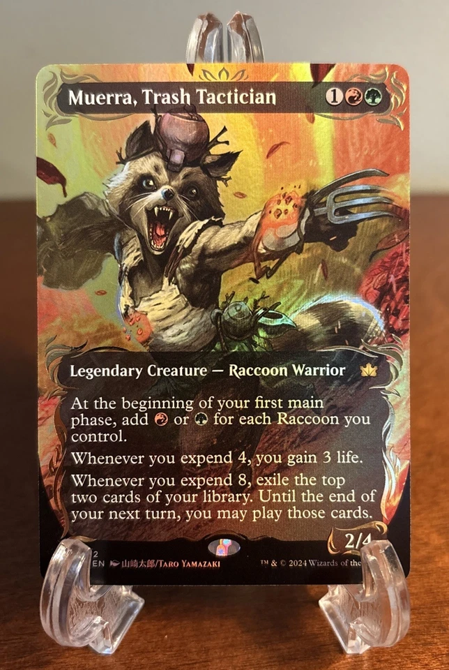 MTG Bloomburrow Muerra, Trash Tactician #352 Raised Foil Borderless BLB NM - Image 1 of 2