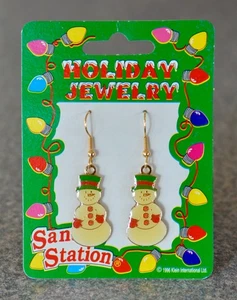 VINTAGE SCHNEEMANN OHRRINGE - SANTA'S STATION 1996 - Bild 1 von 2
