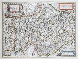 Graubünden Cantone Grigioni Grisons Svizzera Mappa Blaeu 1640 - Foto 1 di 1