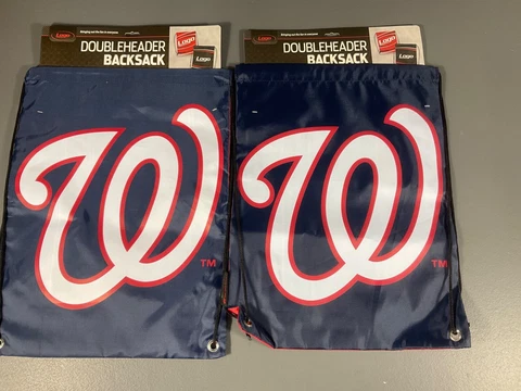 Washington Nationals MLB Baseball Drawstring Backpack Bag Team Logo - LOT OF 2 Cover
