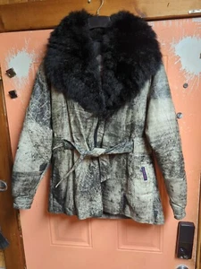 Vintage World Of Troop Leather Ice Wash Goose Down Parka Jacket Size Small - Picture 1 of 16