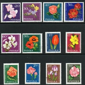 Poland, #1279-90 Garden Flowers full set, 12 used, CTO - Picture 1 of 1