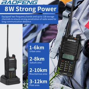BF UV-9R Plus Dual Band FM Transceiver Walkie Talkie Radio Nadajnik ręczny - Zdjęcie 1 z 15